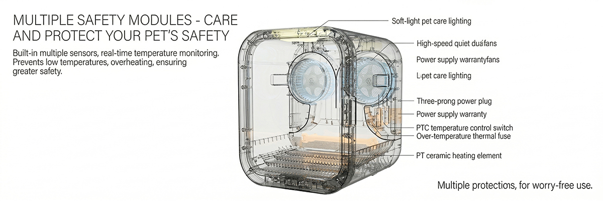 Safe pet heating cabin