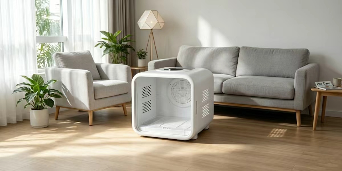 Touch screen cat drying cabin
