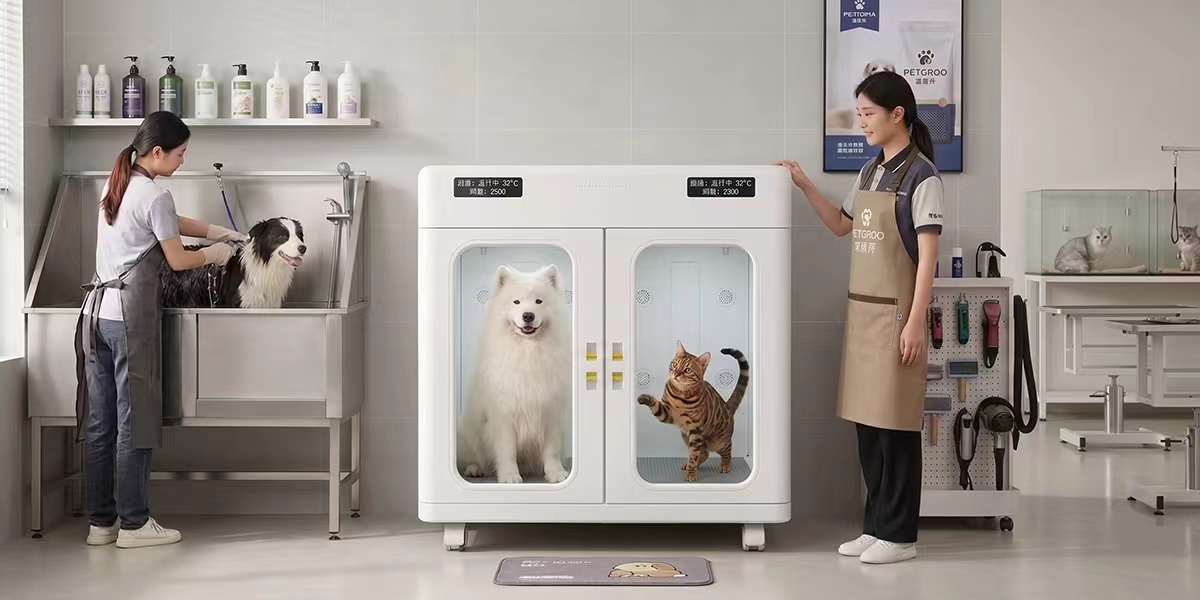 High-volume pet drying pod B2B