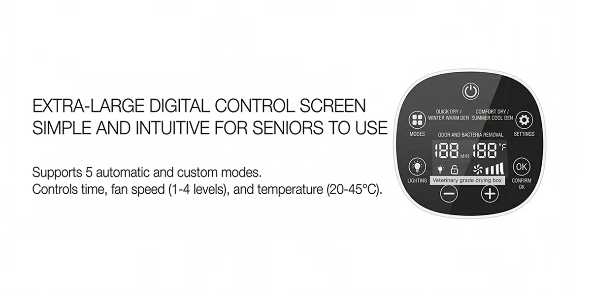Senior friendly smart pet dryer