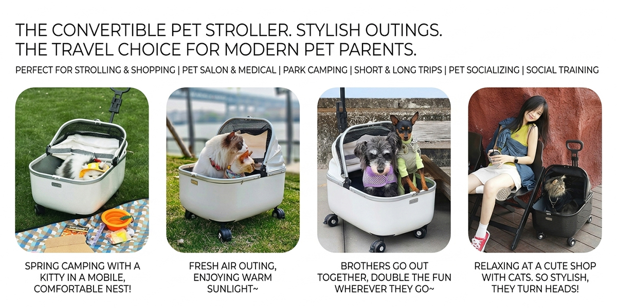 Luxury Pet Strollers with Suspension