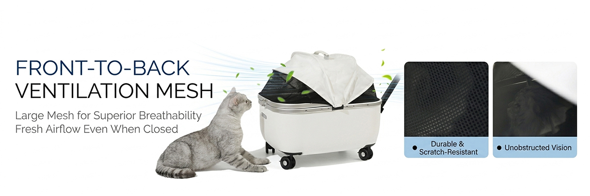 Breathable Mesh Pet Travel Strollers